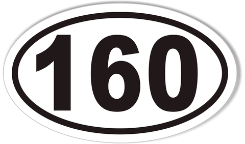 1-160 Numbered Golf Cart Oval Bumper Stickers