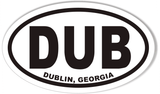 DUB DUBLIN, GEORGIA Oval Bumper Stickers