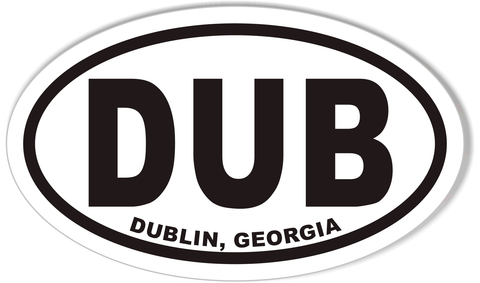 DUB DUBLIN, GEORGIA Oval Bumper Stickers