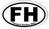 FH Fairport Harbor, Ohio Oval Bumper Stickers