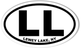 LL LEWEY LAKE, NY Oval Bumper Stickers