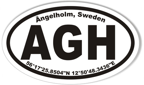 AGH Ängleholm, Sweden Oval Bumper Stickers