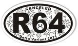 R64 Delta Variant Oval Stickers