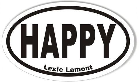 HAPPY Oval Bumper Sticker