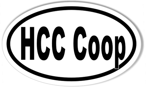 HCC Coop 3x5 Inch Custom Oval Bumper Stickers