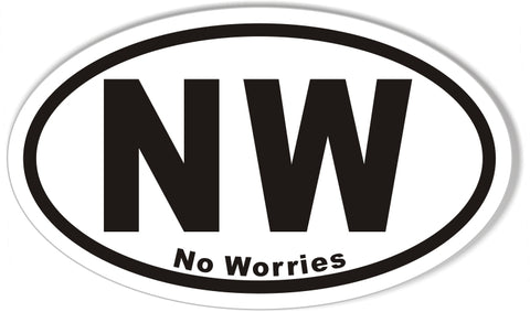 No Worries Oval Bumper Stickers