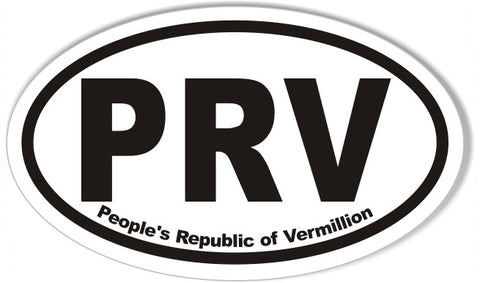 PRV People's Republic of Vermillion Custom Oval Bumper Stickers