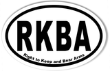 RKBA Right To Keep and Bear Arms Euro Oval Stickers