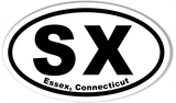 SX Essex, Connecticut Euro Oval Stickers