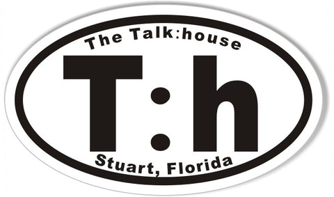 T:h The Talk:house Stuart, Florida 3x5 Inch Oval Bumper Stickers