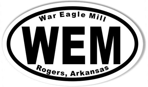 WEM War Eagle Mill Custom Oval Bumper Stickers