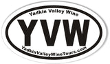 YVW YadkinValleyWineTours.com Custom Oval Bumper Stickers